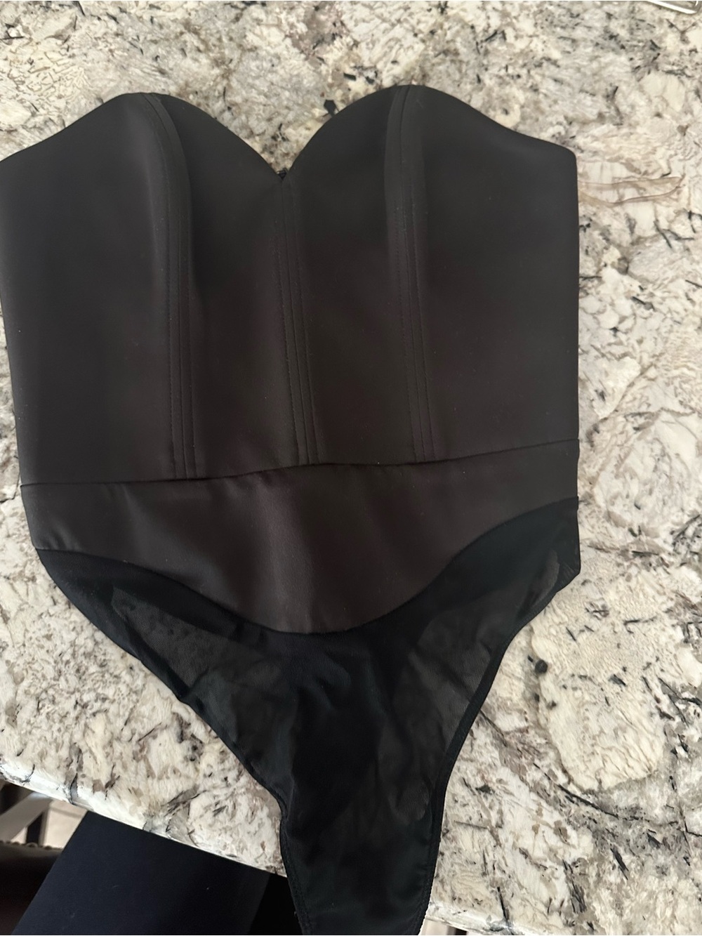 House of CB Black Strapless Bustier Bodysuit